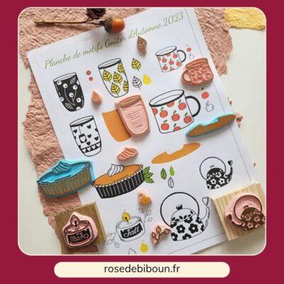 planche de motifs à transformer en tampons thème automne