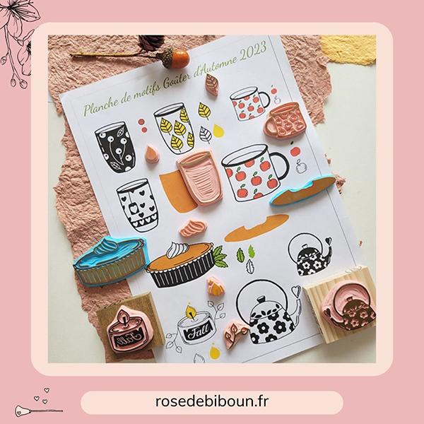 motifs à graver tampons mug et tarte à la citrouille