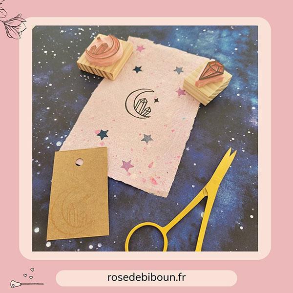tampon lune et tampon cristal à graver