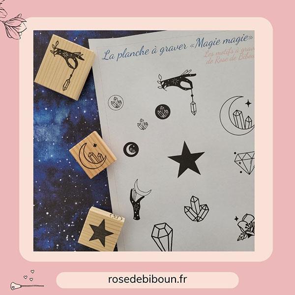 graver des étoiles et des tampons magiques