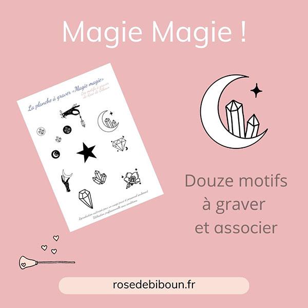 planche de motifs à graver magie magie
